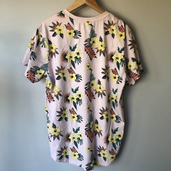 OVERSIZED tropical flower t-shirt SZ L - Picture 4 of 4